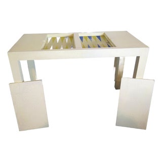 Authentic 1977 Karl Springer Goatskin Backgammon Table For Sale