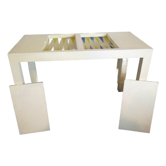 Authentic 1977 Karl Springer Goatskin Backgammon Table For Sale
