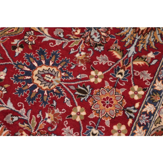 Intricate Elegant 1990's Pak-Persian Red/Blue Wool Rug - 12'0'' X 14'11'' For Sale - Image 4 of 9