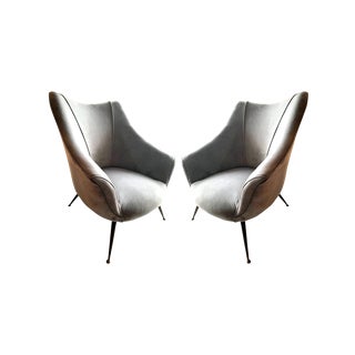 1950s Mid-Century Barrel Shaped Club Chairs - a Pair For Sale
