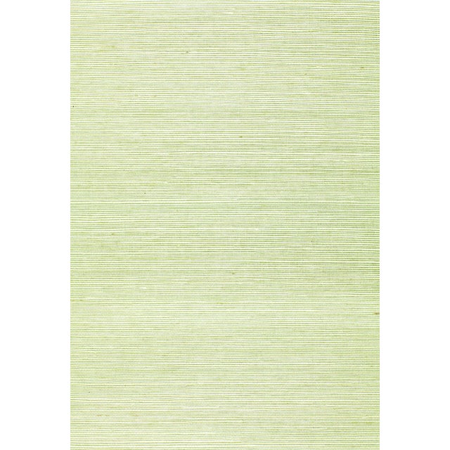 Sample - Schumacher Kisho Sisal Wallpaper in Silver For Sale