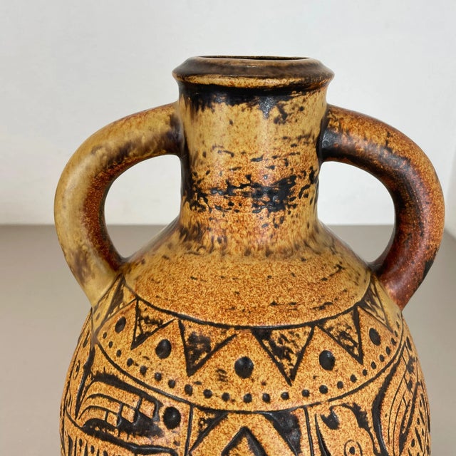 Ceramic Pottery Fat Lava Maya Tiki Vase from Jasba Ceramics, Germany, 1970s For Sale - Image 7 of 18