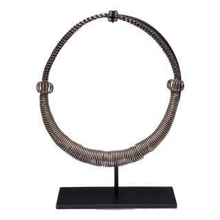 Antique Miao Silver Coil Necklace, Early 20th Century For Sale