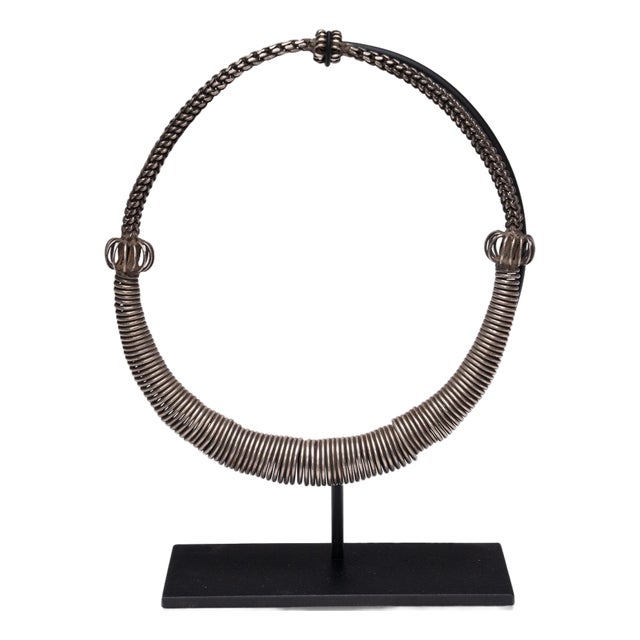 Antique Miao Silver Coil Necklace, Early 20th Century For Sale
