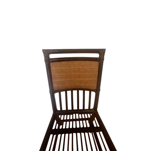 1960s McGuire Glass-Top Dining Table and Chairs – 7 Pieces For Sale - Image 13 of 17