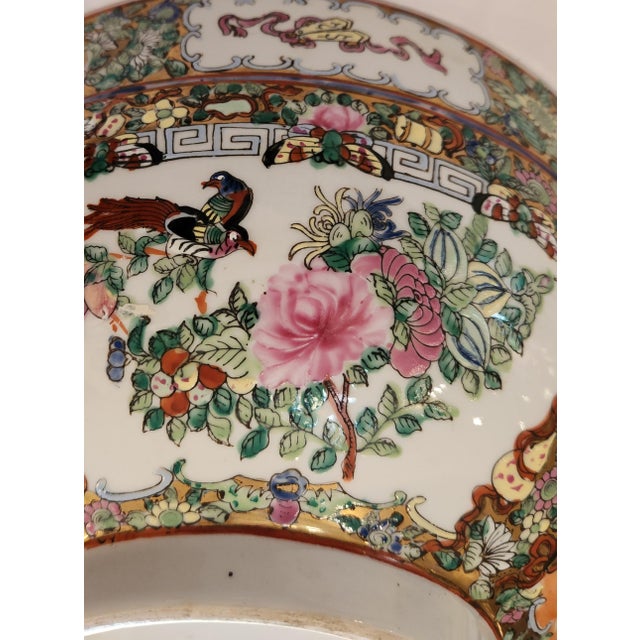 Early 20th Century Large Rose Medallion Bowl For Sale - Image 11 of 11
