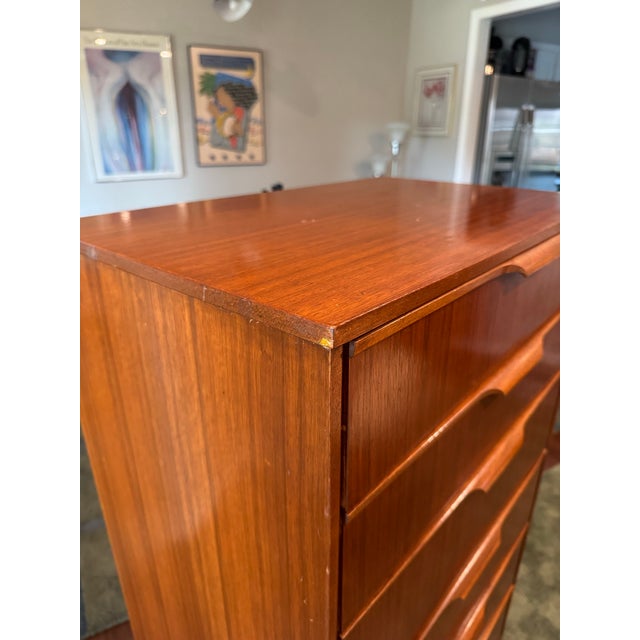 A Mid Century Modern Tallboy in Teak by Austinsuite, Circa 1960s, Attributed For Sale - Image 9 of 12