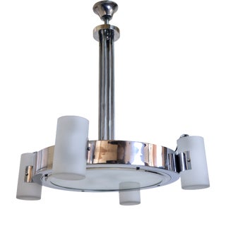 Ceiling Lamp with Cylindrical Glass Shades, 1930s For Sale