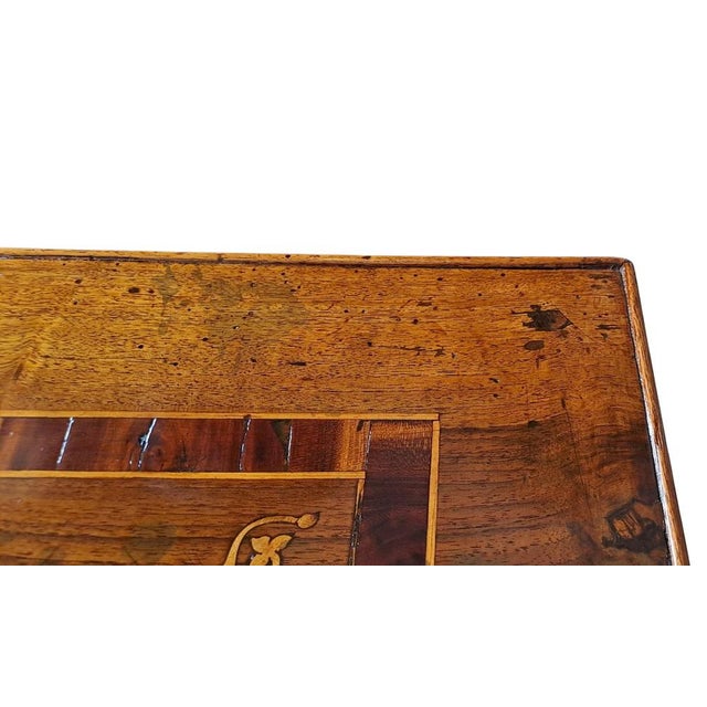 Wood Square Inlaid Table, 1900s For Sale - Image 7 of 10