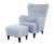 Set of Scandinavian Grace Lounge Chair with Stool For Sale