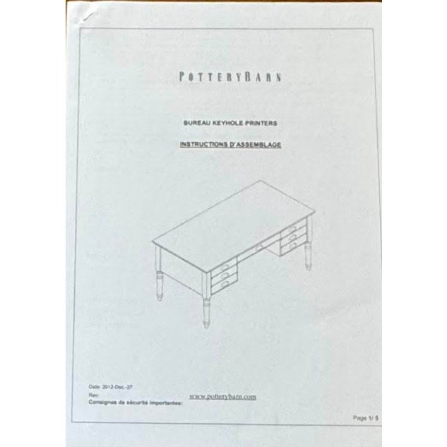 Pottery Barn Walnut Bedford Executive Desk (Check My Other Listing for a Matching Desk, Sold Separately) For Sale - Image 15 of 15