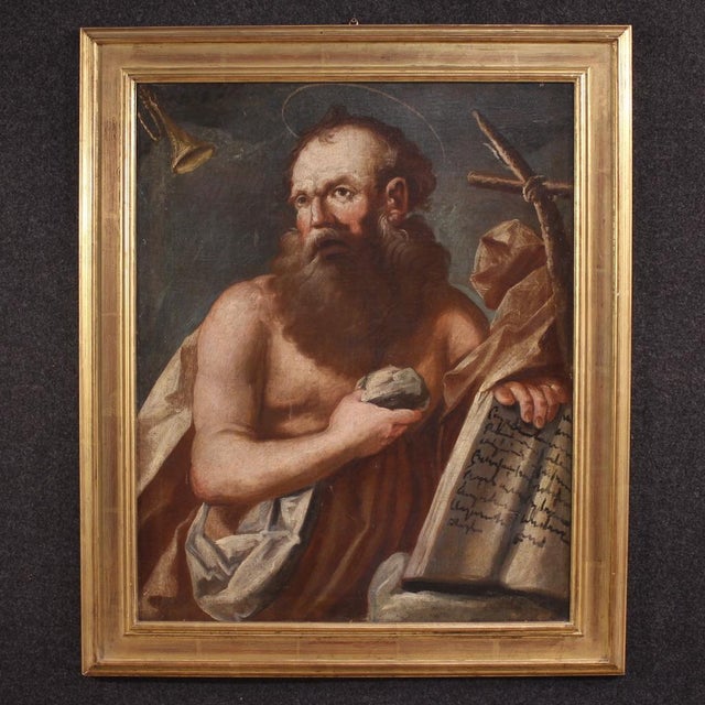 Religious Artist, Penitent Saint Jerome, 1640, Oil on Canvas, Framed For Sale - Image 15 of 15