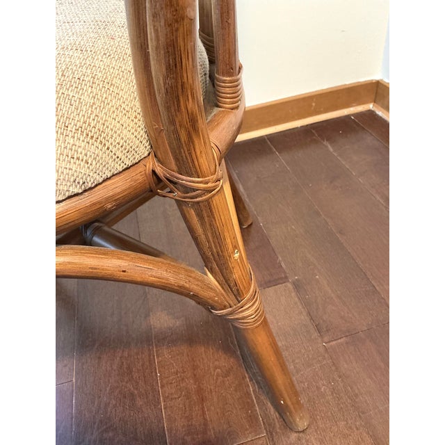 Vintage Coastal Boho Rattan Fan-Back Side Chair For Sale - Image 12 of 17