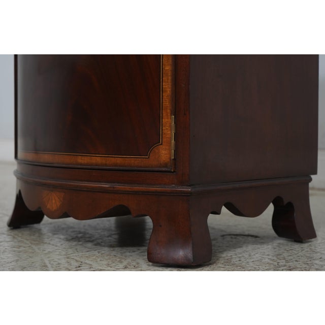 Wood 1990s Marble Top Mahogany Cabinet Door Nightstands, A Pair For Sale - Image 7 of 17