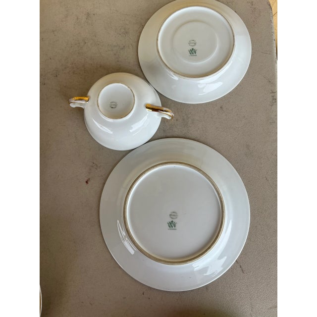 1920s Soup/Bouillon Bowl ,Saucer & Plate Set 24 Pieces For Sale - Image 11 of 12