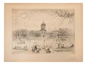 Dali, L'Académie de Paris, Etching, 1971
