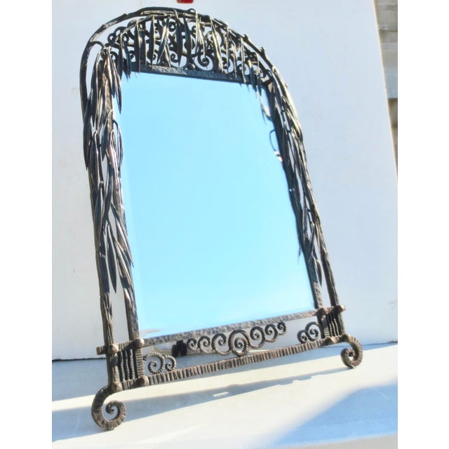 Antique French Iron Art Deco Table Mirror Circa 1920s For Sale - Image 13 of 17