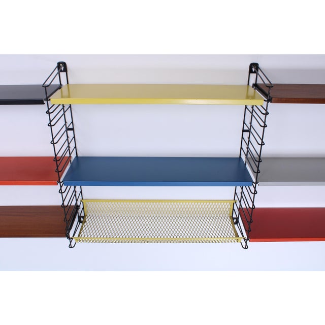 Modular Metal Wall Rack by A.D. Dekker for Tomado, 1950s, Set of 13 For Sale - Image 16 of 18