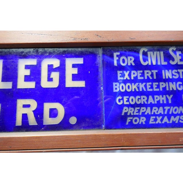 1900 - 1909 19th Century Blue Glass Tram Window Advertisement, 1900s For Sale - Image 5 of 6