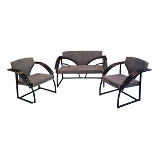 Postmodern Bentwood Lounge Suite, 1980s, Set of 3 For Sale