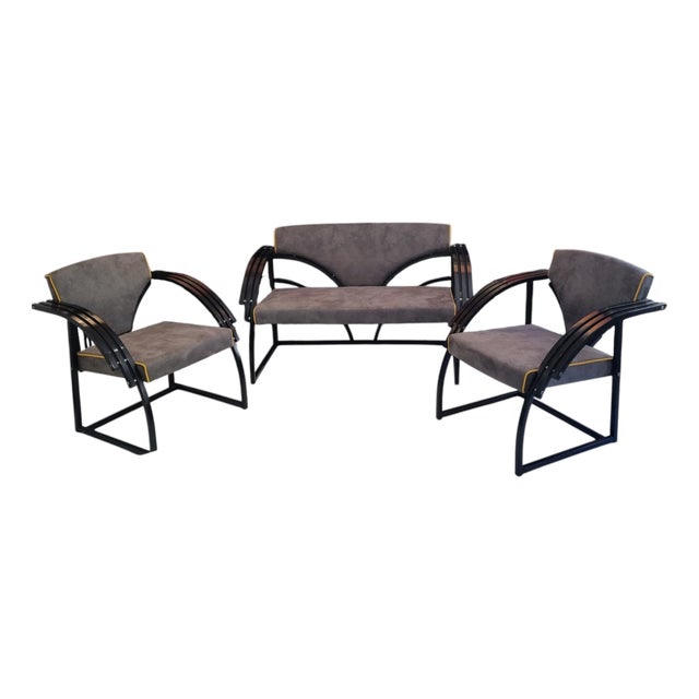 Postmodern Bentwood Lounge Suite, 1980s, Set of 3 For Sale