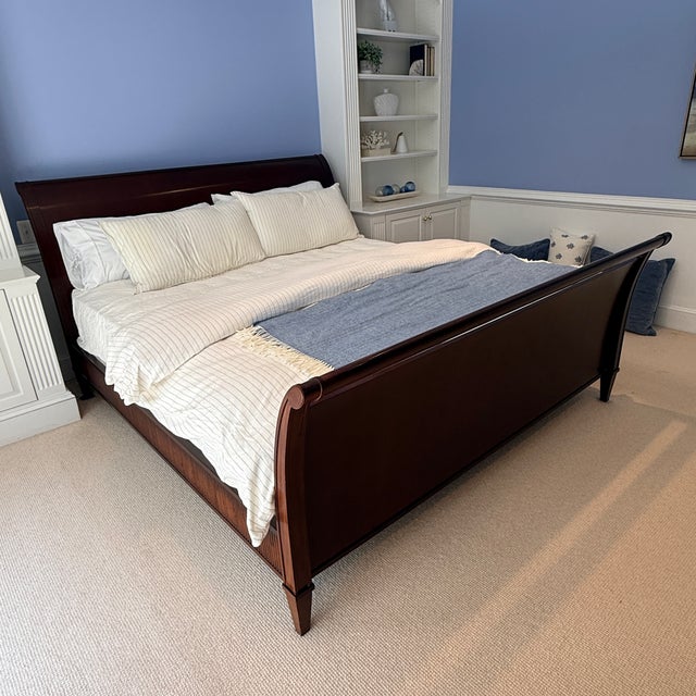 Baker Furniture Company Barbara Barry for Baker King Size Sleigh Bed For Sale - Image 4 of 14