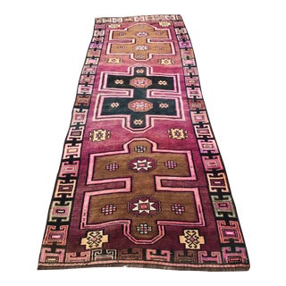 Turkish Anatolian Pink Rug-3’7’x9’11" For Sale