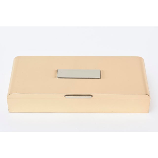 This vintage signed handsome Art Deco bronze and silver plate box is very well made and from the Silver Crest Company at...