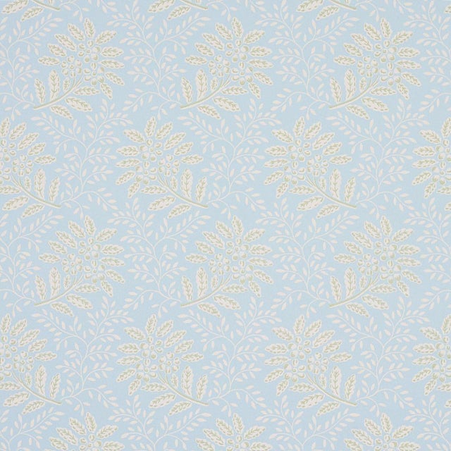 Sample - Schumacher Secret Garden Wallpaper in Light Blue For Sale