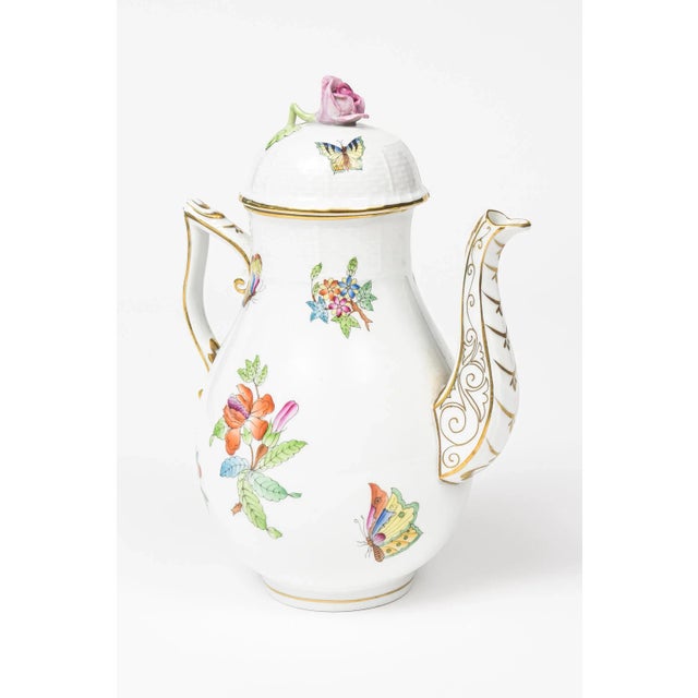 Traditional Mid 20th Century Herend Queen Victoria Older Coffee Pot For Sale - Image 3 of 9