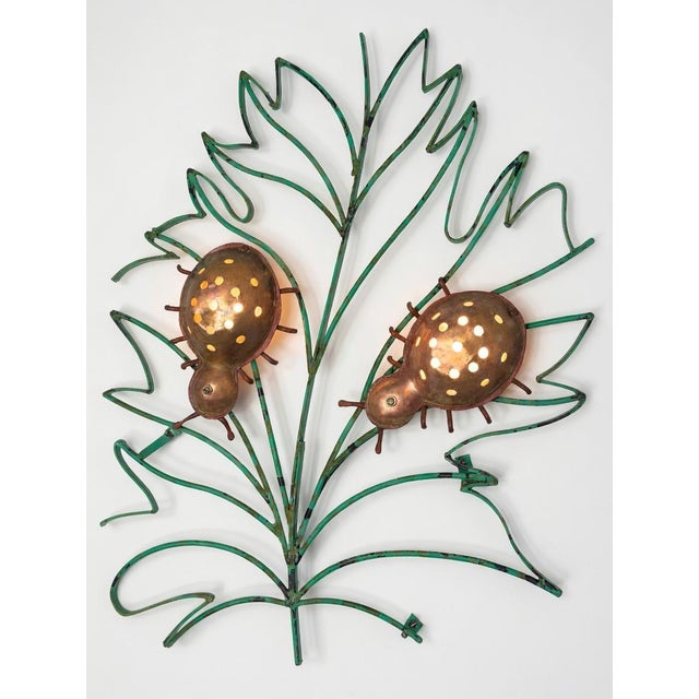 Mid-Century Modern Leaf Sconce in the style of Mathieu Mategot, 1950s For Sale - Image 3 of 8