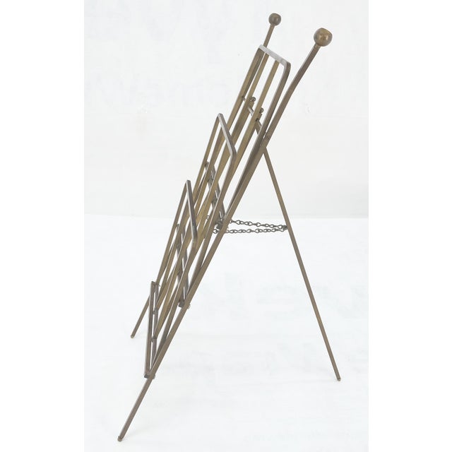 Fontana Arte Machined Solid Brass Folding Magazine Rack Shelf Nice Brass Patina Clean! For Sale - Image 4 of 13