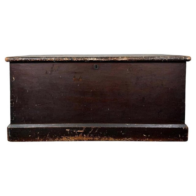 Antique 19th Century Country House Painted Pine Blanket Box For Sale - Image 10 of 12