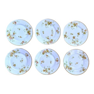 Haviland Limoges France Autumn Leaf Gold Trimmed Lunch Plates - Set of 6 For Sale