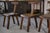 Brutalist T Chairs in Elm from Aranjou, 1960s, Set of 4 For Sale - Image 9 of 10