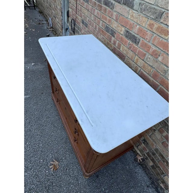 19th Century French Chest W/White Marble Top For Sale - Image 4 of 11