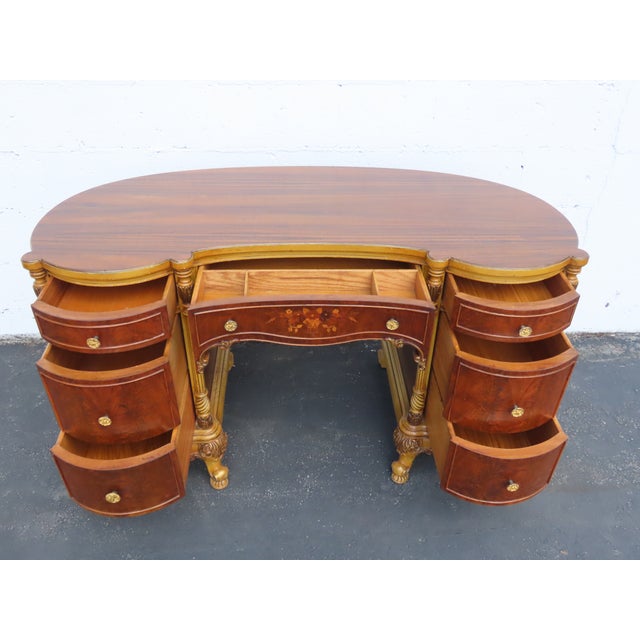 This high quality Desk is made of wood, solid wood, walnut, flame walnut, and veneer. This Desk is an excellent example of...