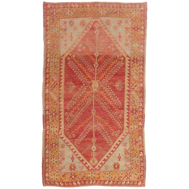 Vintage Turkish Oushak Rug, 05'02 X 09'01 For Sale
