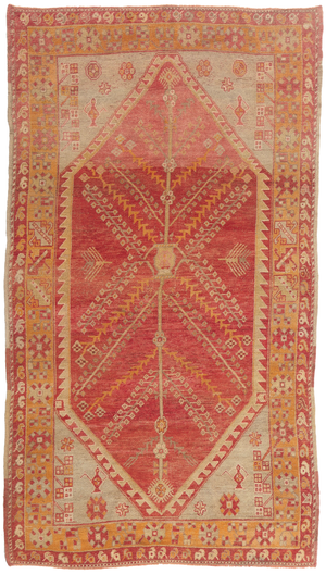 Vintage Turkish Oushak Rug, 05'02 X 09'01