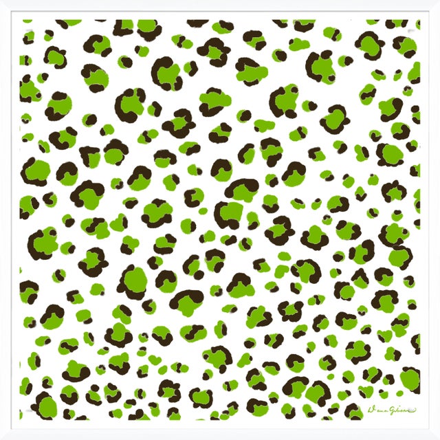 Contemporary Bright Cheetah in Green By Dana Gibson, Framed Art Print For Sale - Image 3 of 3