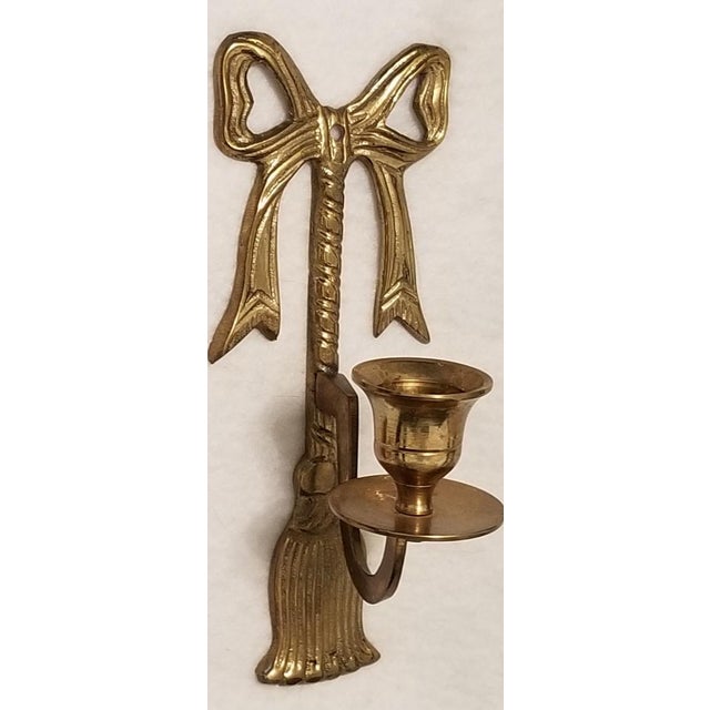Vintage Brass Bows and Tassels Candle Sconces a Pair Chairish