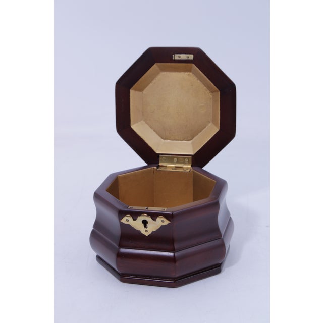 Virginia Metalcrafters Mahogany Octogonal Tea Caddy For Sale - Image 9 of 13