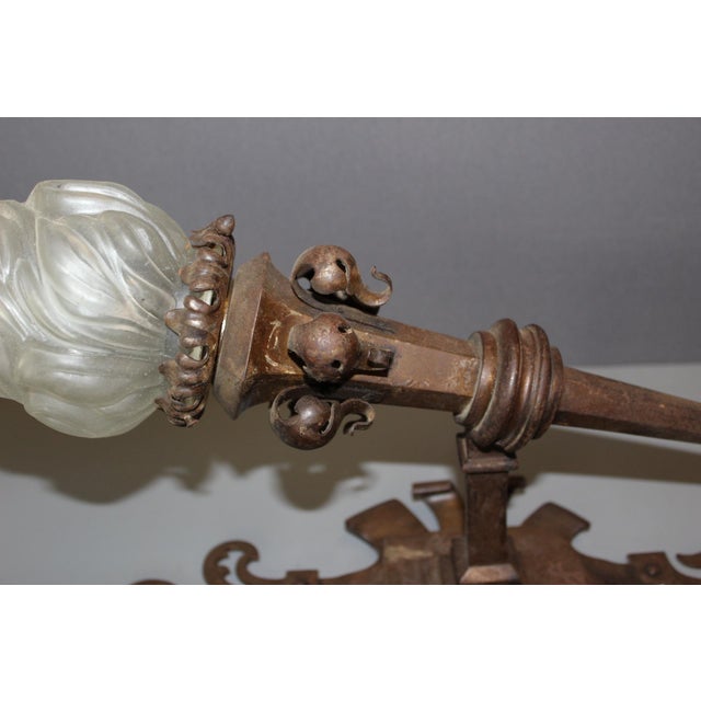 Gothic Wrought Iron Wall Sconces, 1890s, Set of 2 For Sale - Image 3 of 14