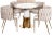 Vanessa Dining Table with Off White Chairs - Set of 5 For Sale In Los Angeles - Image 6 of 6