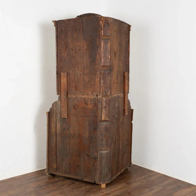 Antique White Painted Corner Cabinet Cupboard, Sweden Circa 1840-60 For Sale - Image 9 of 9