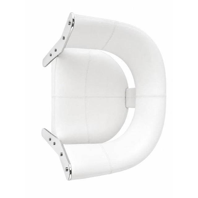Mecca Armchair in Leather and Stainless Steel by Christophe Perichon For Sale - Image 4 of 7