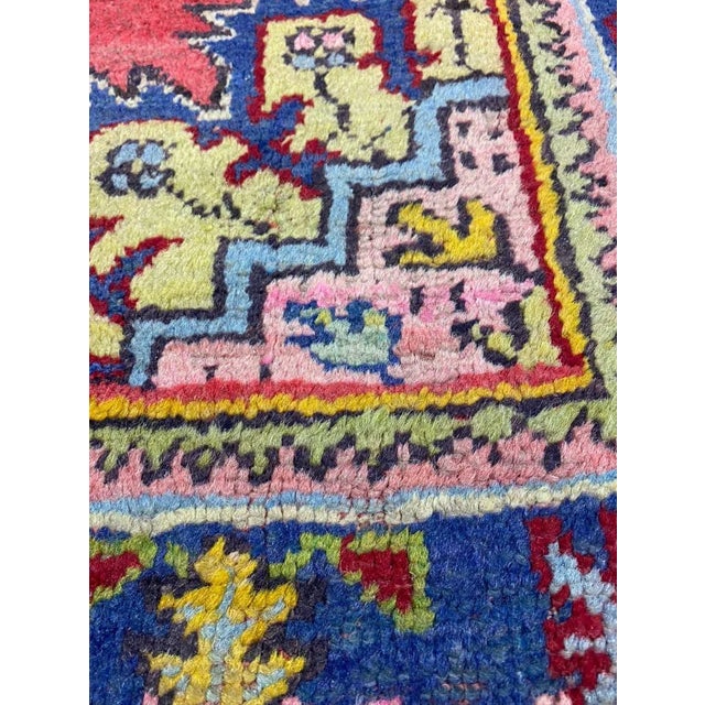 1940s Vintage Handwoven Turkish Oushak Area Rug 4'4" X 6'0" For Sale - Image 9 of 12
