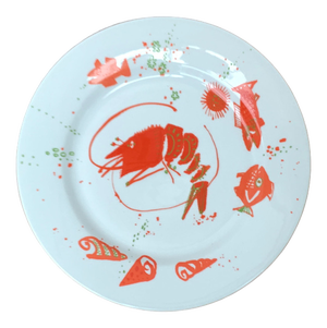 Vintage Postmodern Porcelain Plate with Subvention Decor by René Fehr for Lengsfeld Porzellan, 1990s