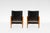 Rud Rasmussen Vintage Safari Lounge Chairs in Black Leather by Kaare Klint for Rud Rasmussen, 1960s, Set of 2 For Sale - Image 4 of 7