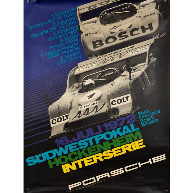 Porsche Southwest Cup Hockenheim Interserie Poster by Atelier Strenger, 1972 For Sale - Image 9 of 9